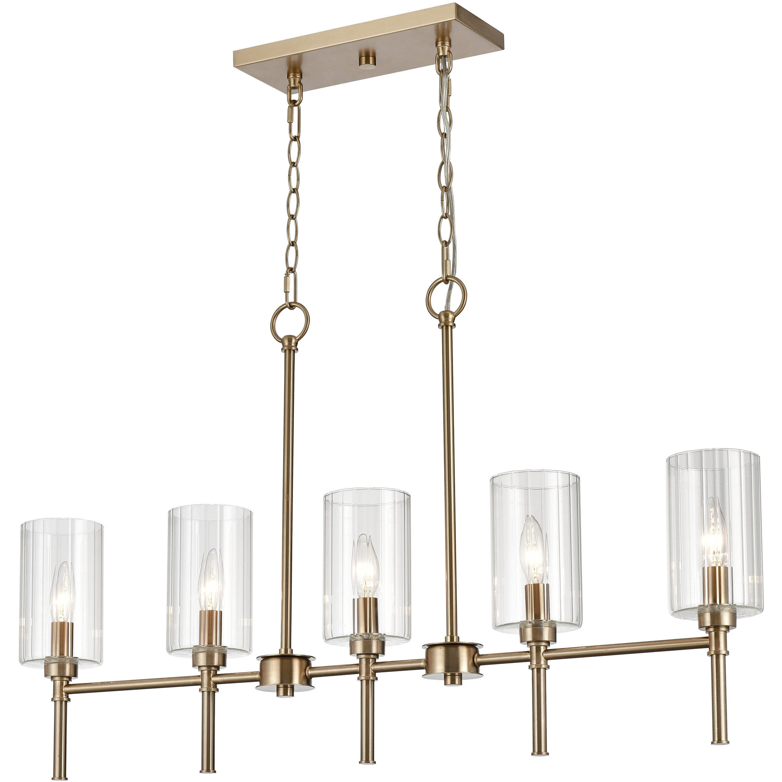 Chastine 5 Light 36 inch Modern Gold Linear Chandelier Ceiling Light